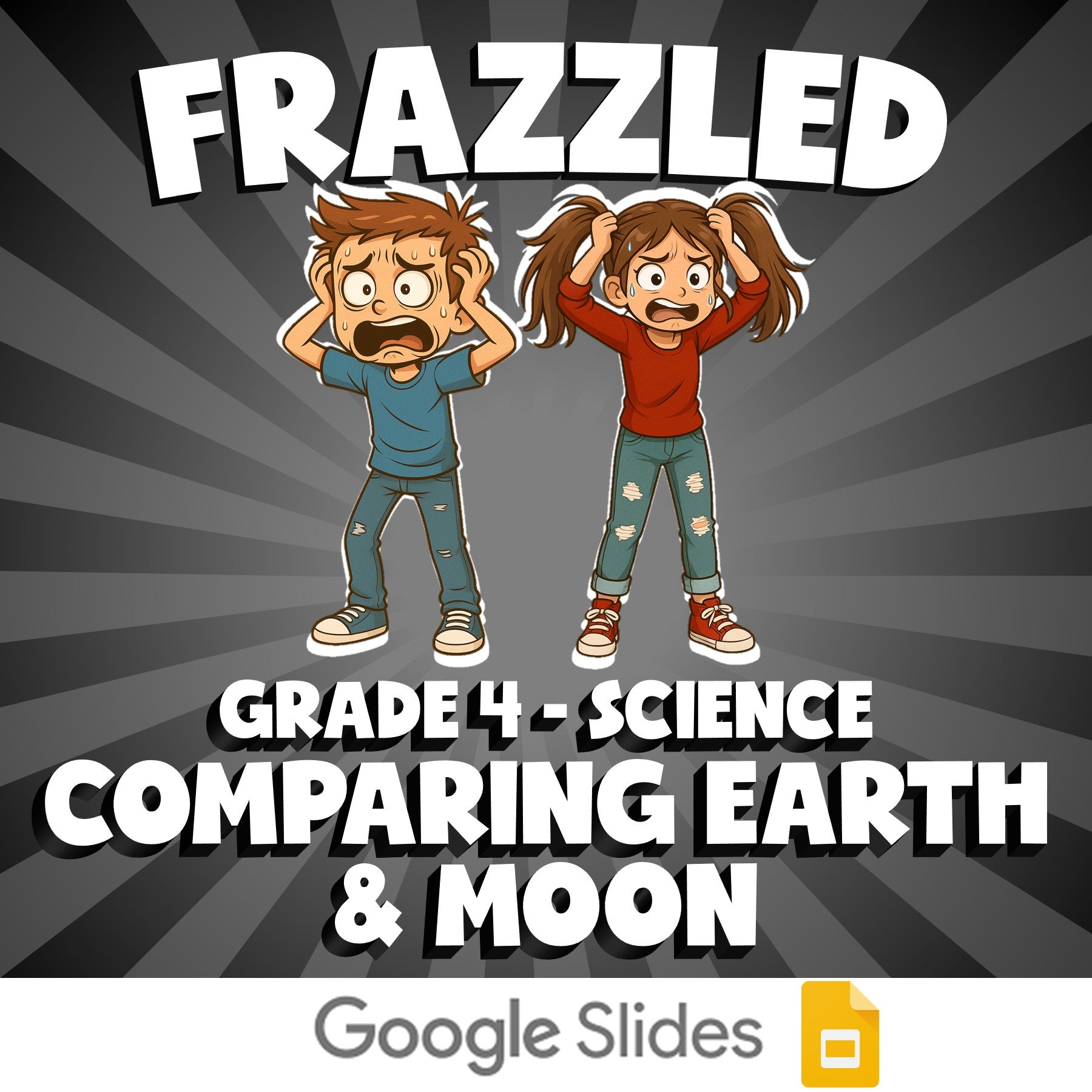 Comparing Earth & Moon FRAZZLED Science Game - No Prep Grade 4 Review Activity