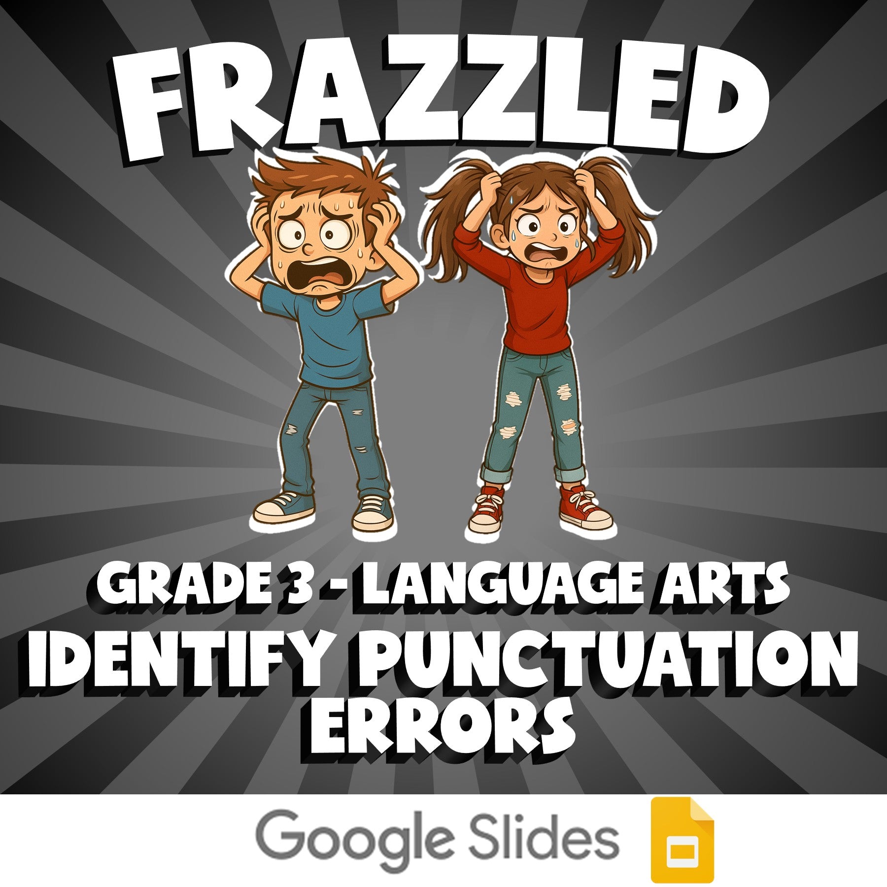 Identify Punctuation Errors FRAZZLED ELA Game - No Prep Grade 3 Review Activity