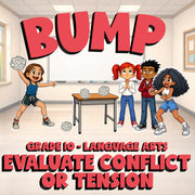 Evaluate Conflict or Tension BUMP ELA Game - No Prep Grade 10 Review Activity