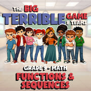 Functions & Sequences BIG TERRIBLE GAME - No Prep Grade 9 Math Review Activity