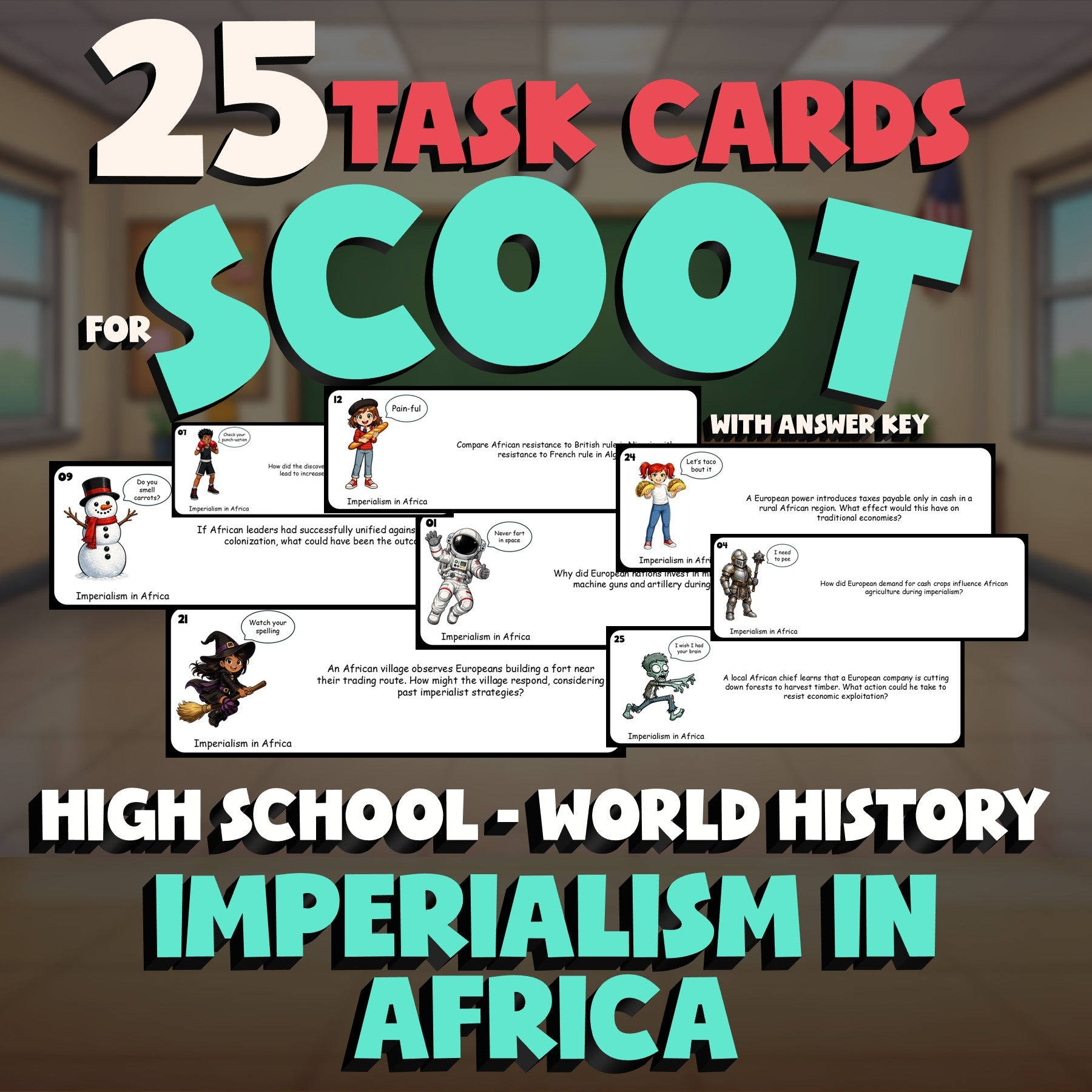 Imperialism in Africa SCOOT TASK CARDS Game - No Prep World History Review