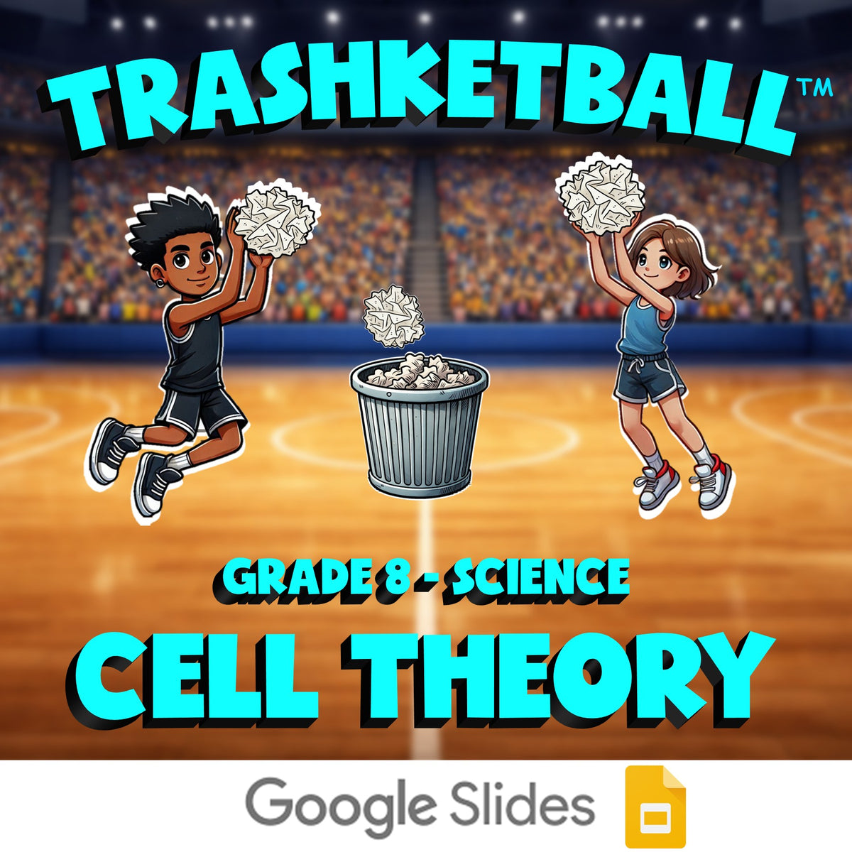 Cell theory TRASHKETBALL Science Game - No Prep Grade 8 Review Activity