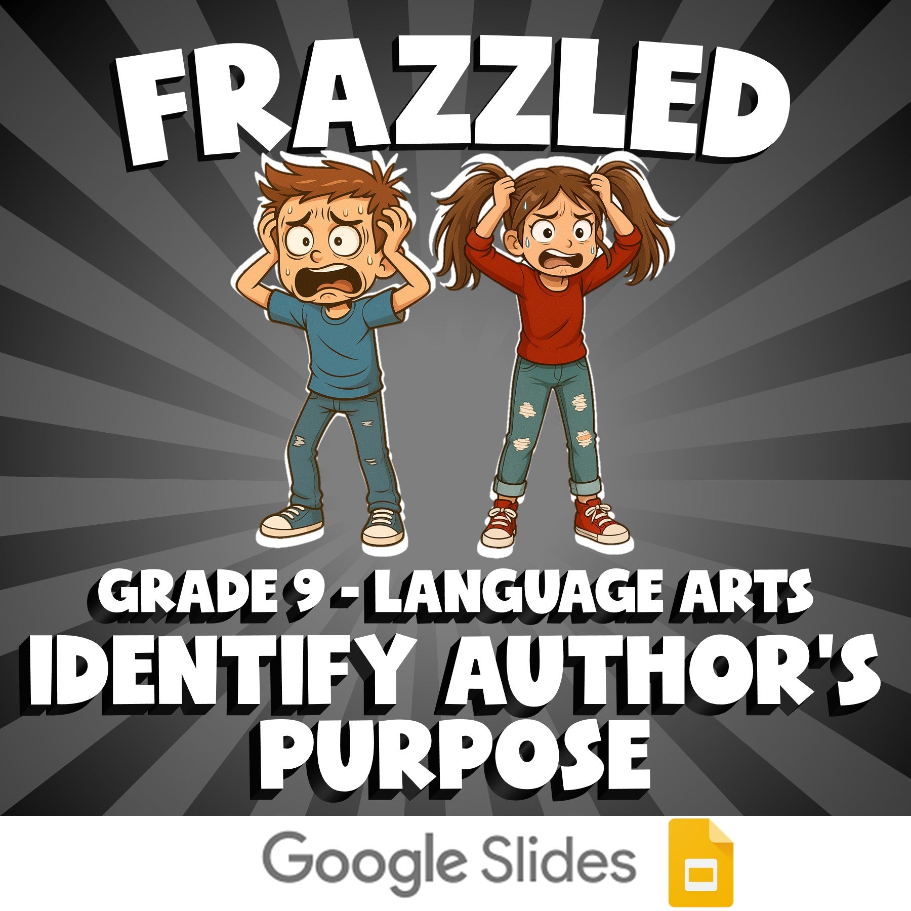 Identify Author's Purpose FRAZZLED ELA Game - No Prep Grade 9 Review Activity