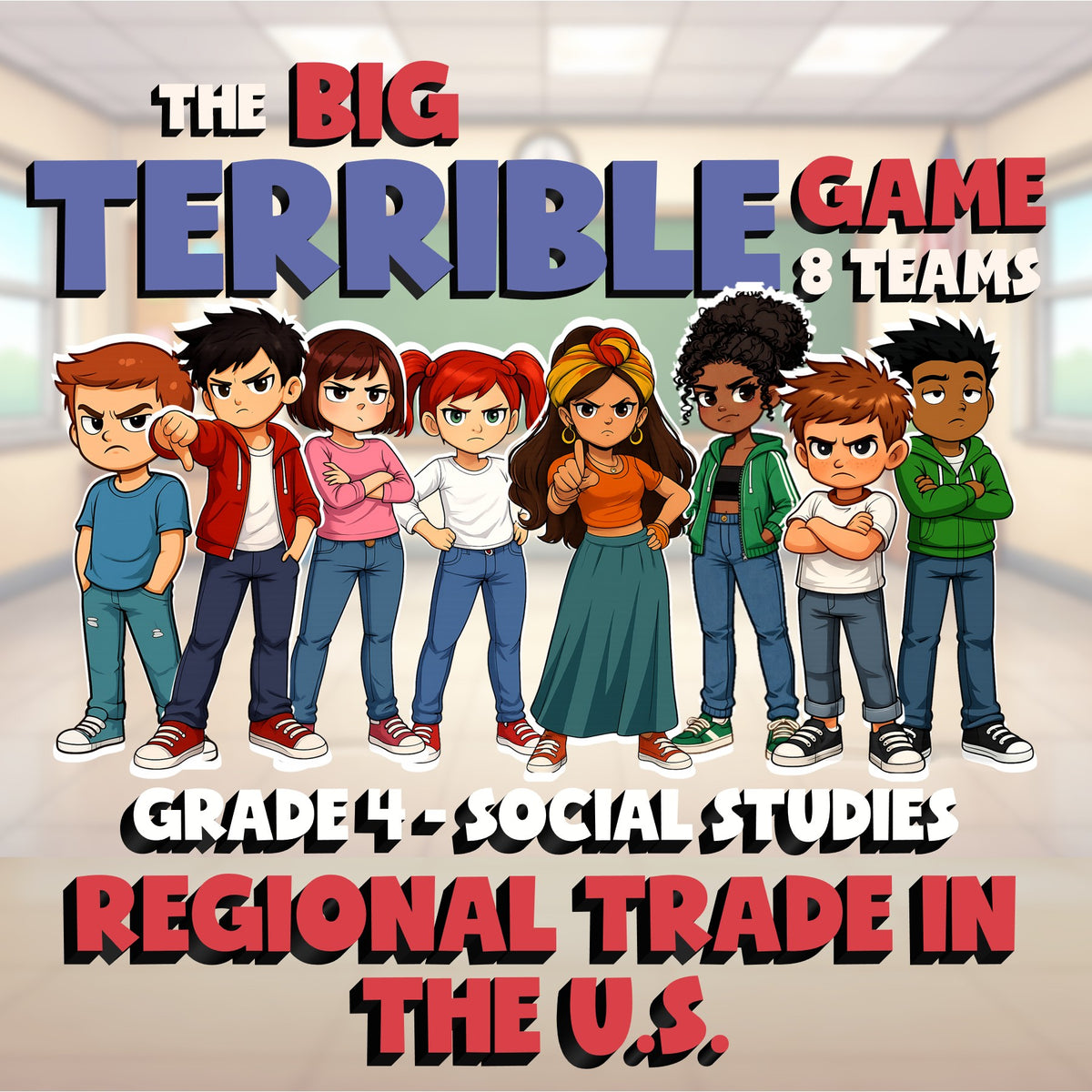 Regional Trade in the U.S. BIG TERRIBLE GAME - No Prep Grade 4 Socials Review