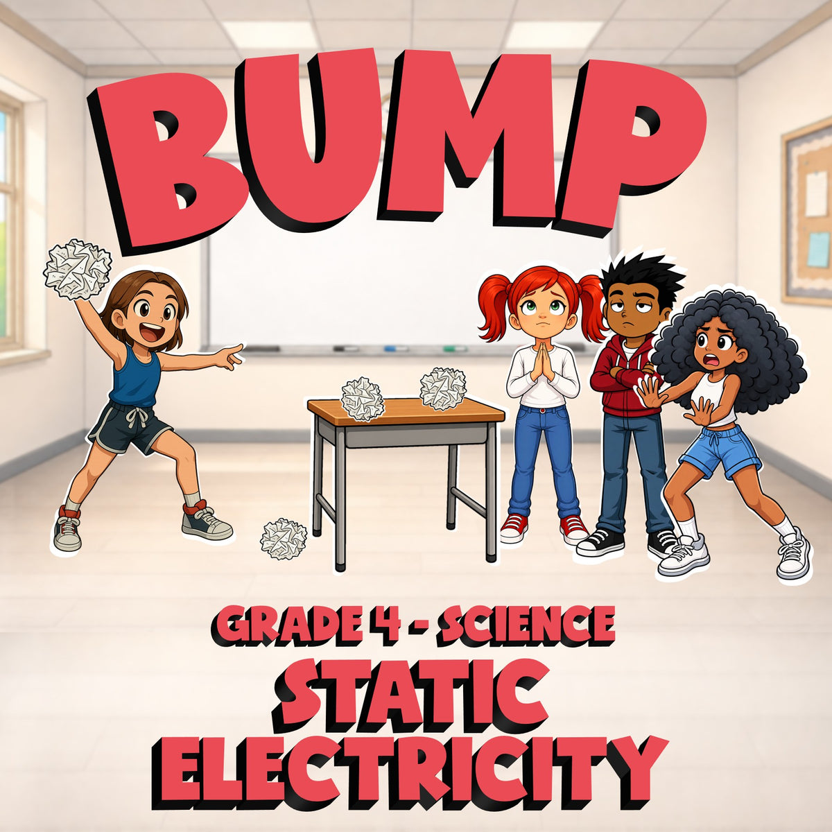 Static Electricity BUMP Science Game - No Prep Grade 4 Review Activity