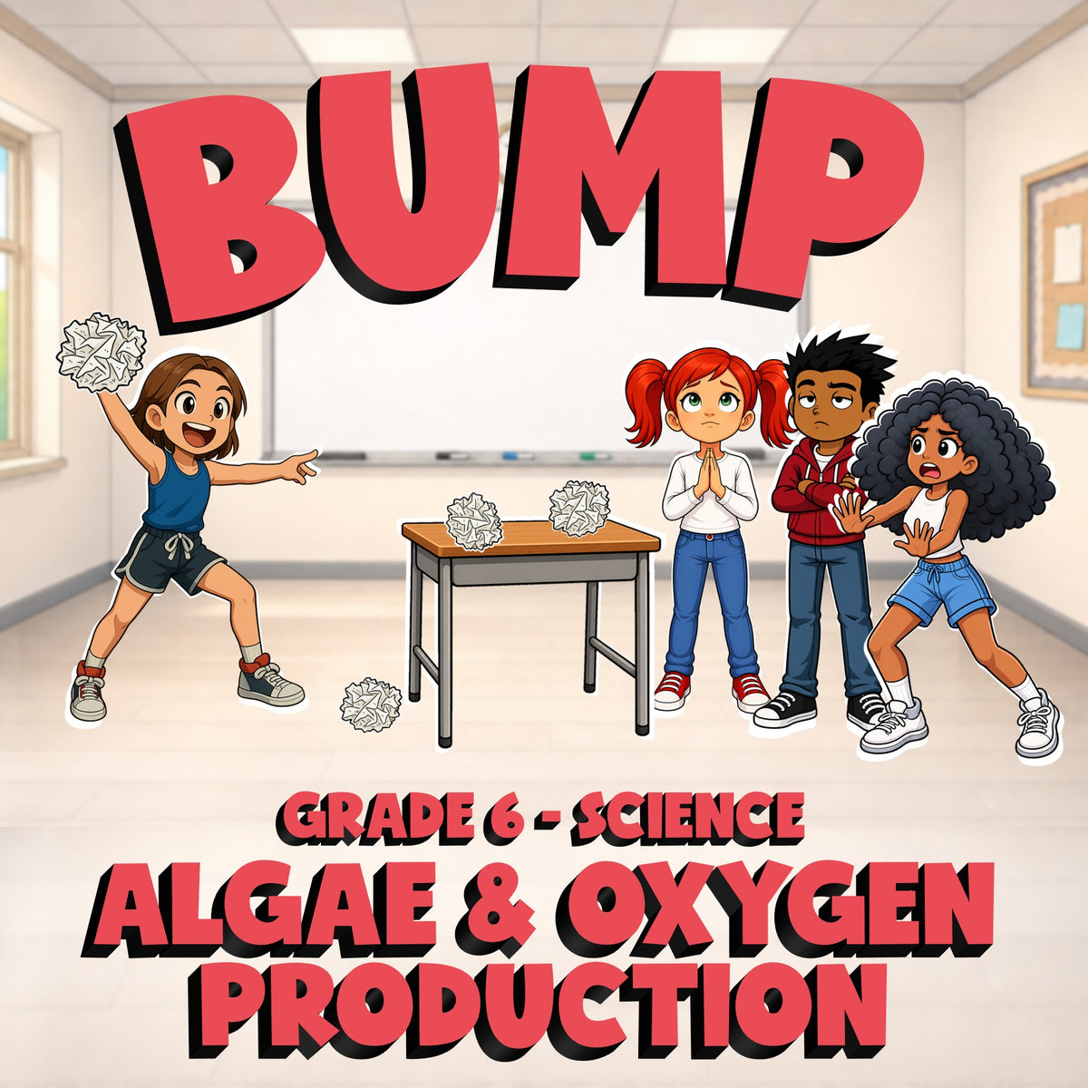 Algae & Oxygen Production BUMP Science Game - No Prep Grade 6 Review Activity
