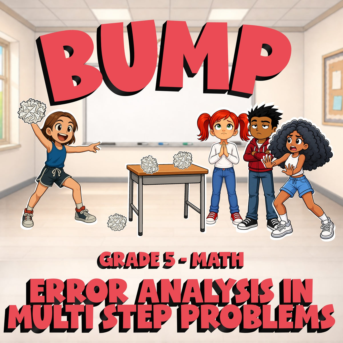 Error Analysis in Multi Step Problems BUMP Math Game - No Prep Grade 5 Review
