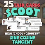 Sine Cosine Tangent SCOOT TASK CARDS Math Game - No Prep Geometry Review