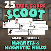 Magnets & Magnetic Fields SCOOT TASK CARDS Science Game - No Prep Grade 4 Review