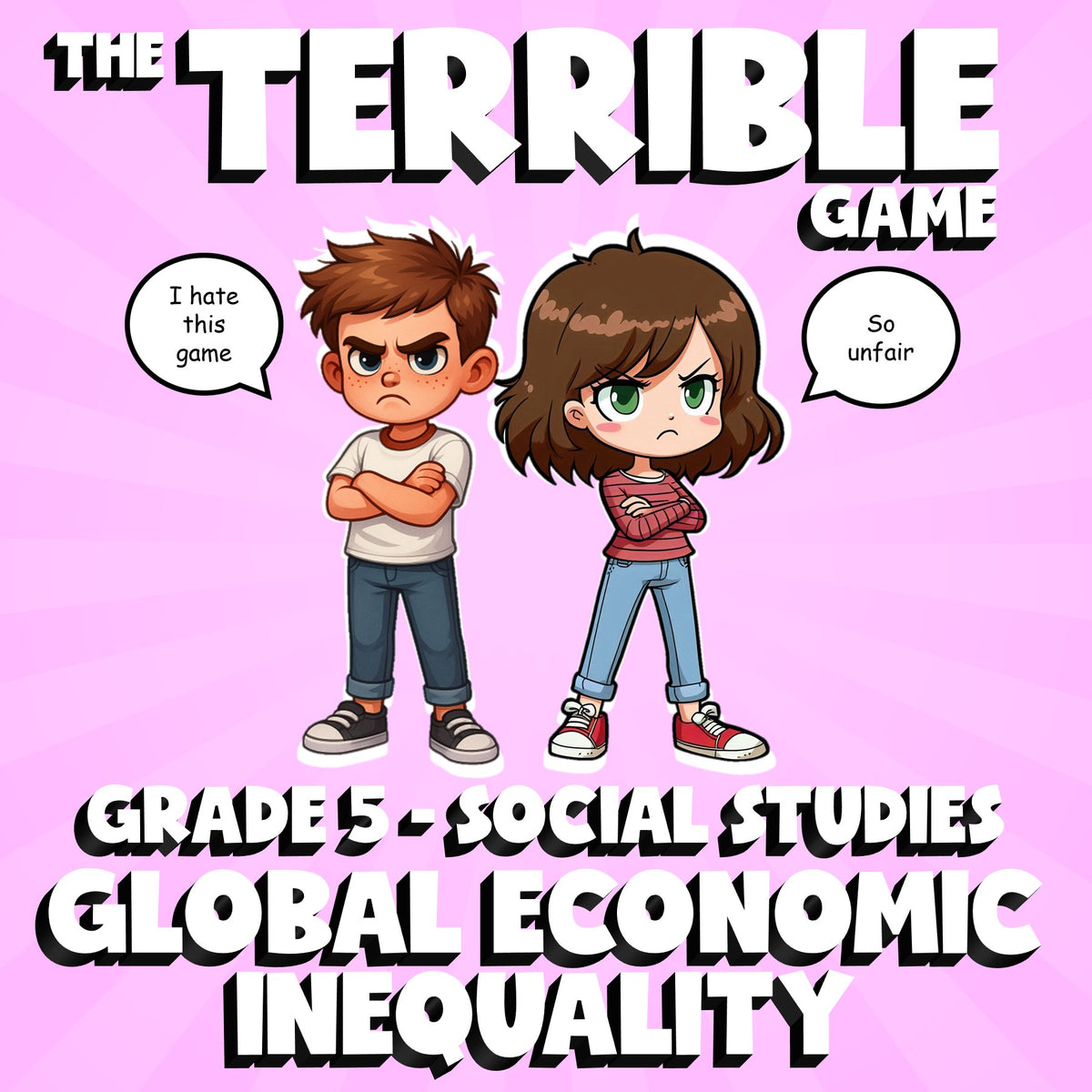Global Economic Inequality THE TERRIBLE GAME - No Prep Grade 5 Socials Review