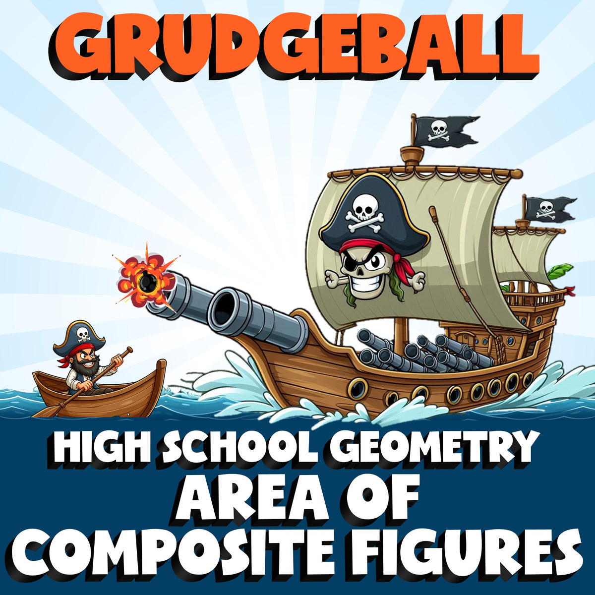 Area of Composite Figures GRUDGEBALL Math Game - No Prep Geometry Review