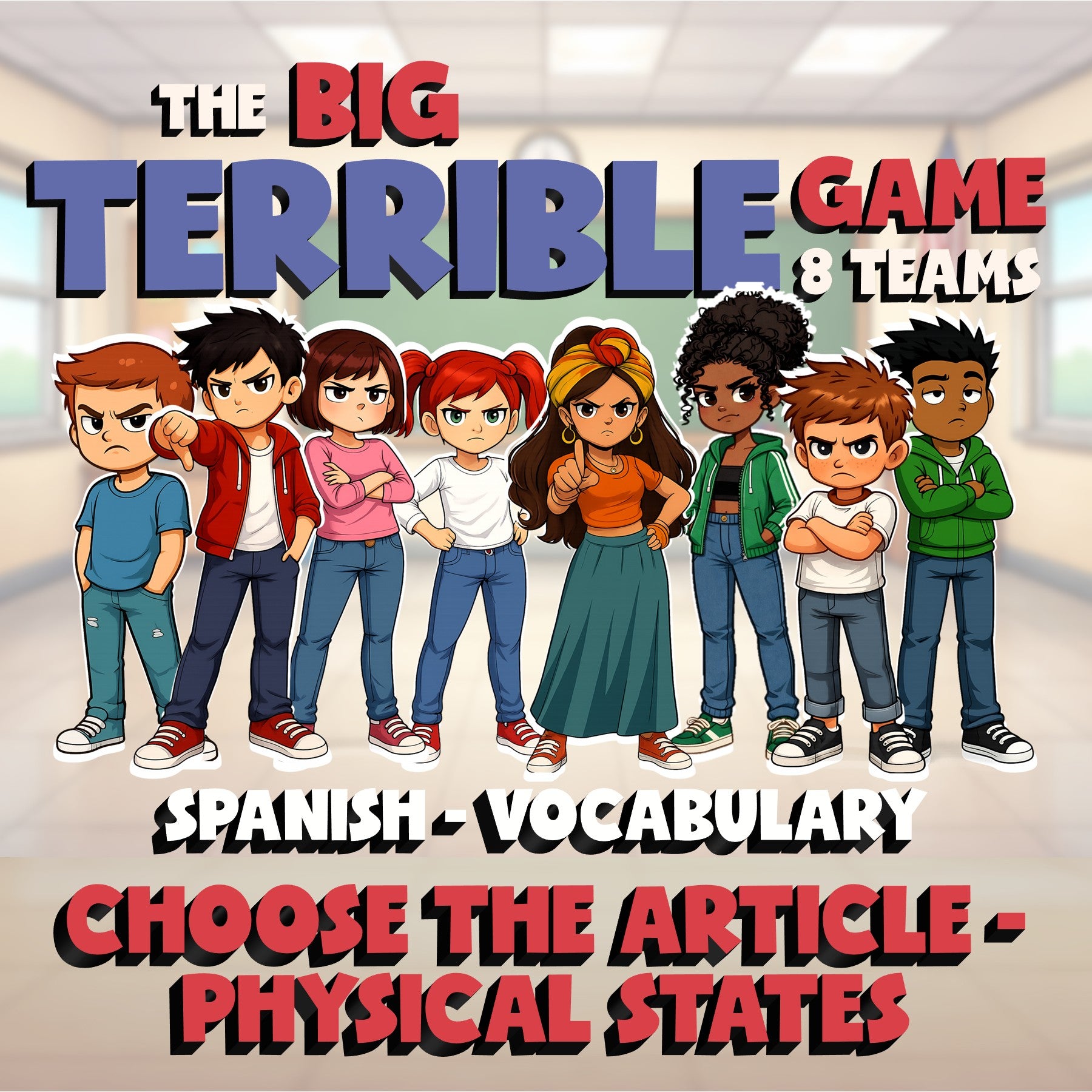 Choose The Article - Physical States BIG TERRIBLE GAME - Spanish Exercise