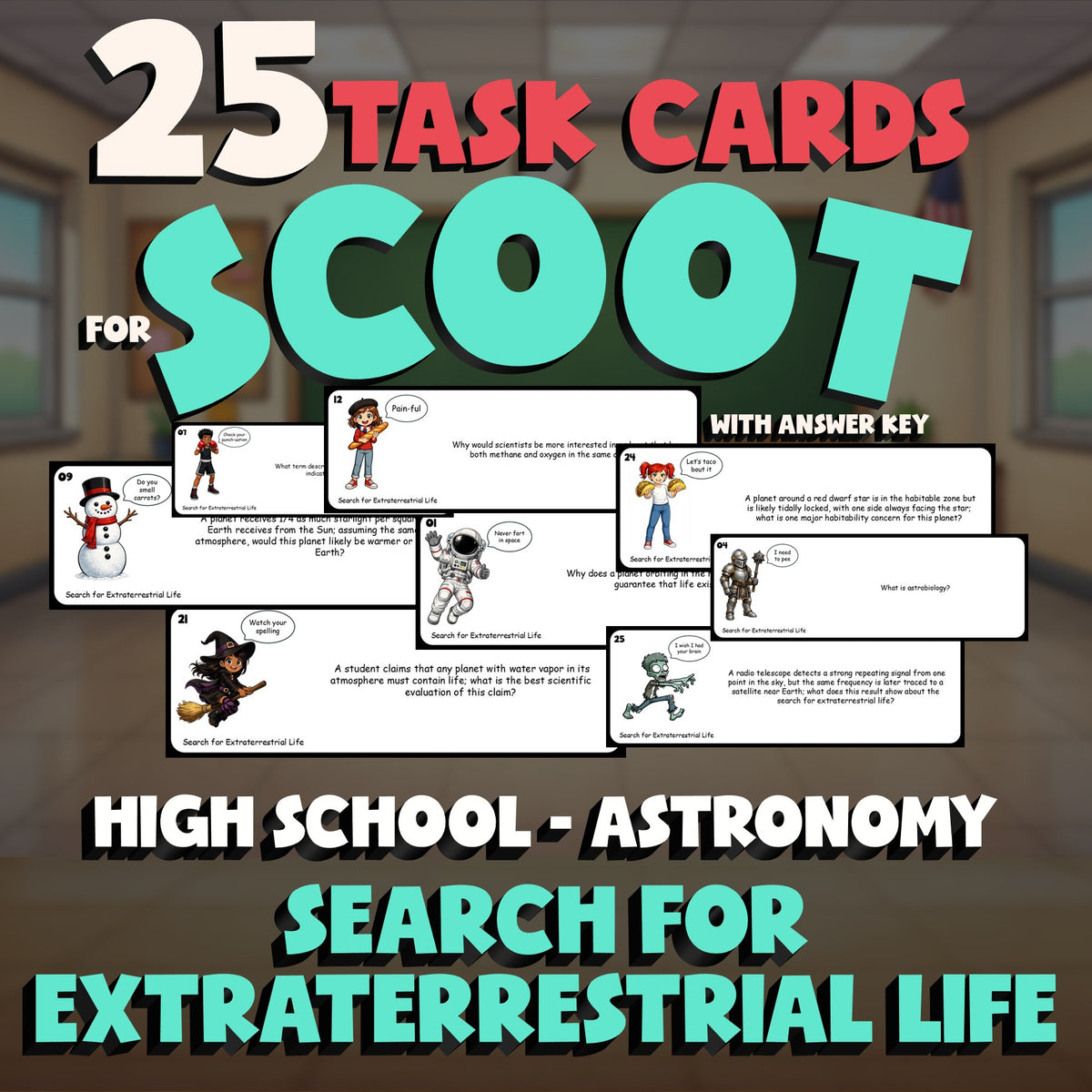 Search for Extraterrestrial Life SCOOT TASK CARDS Science Game - Astronomy