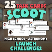 Launch Challenges SCOOT TASK CARDS Science Game - No Prep Astronomy Review