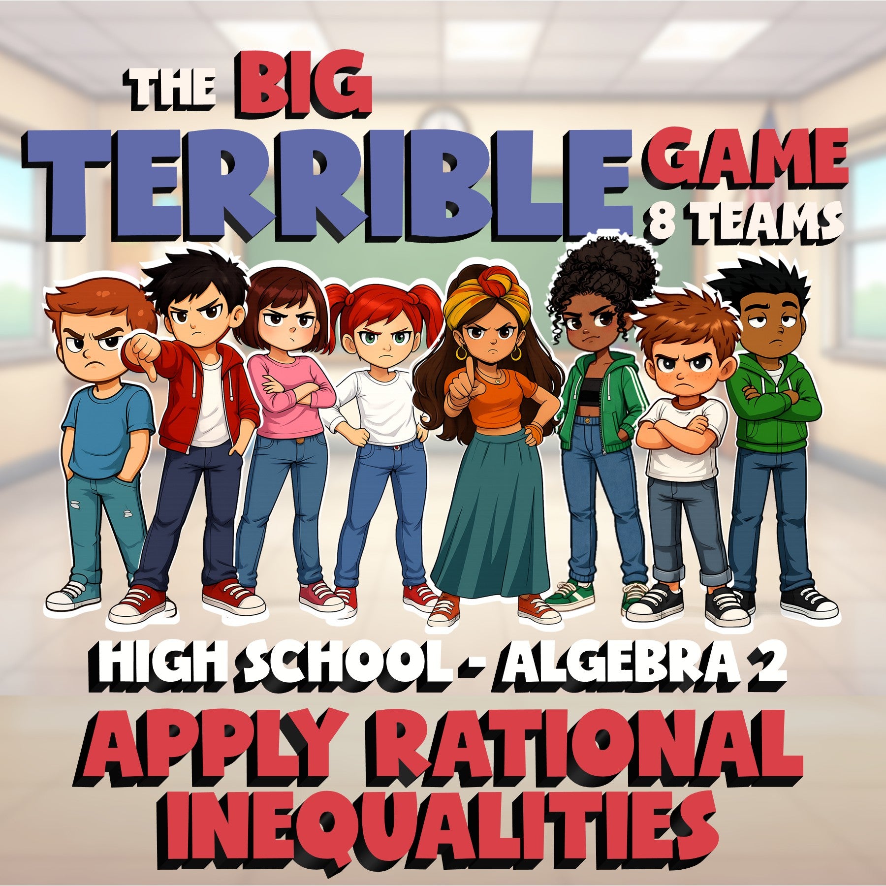 Apply Rational Inequalities BIG TERRIBLE GAME - No Prep Algebra 2 Math Review