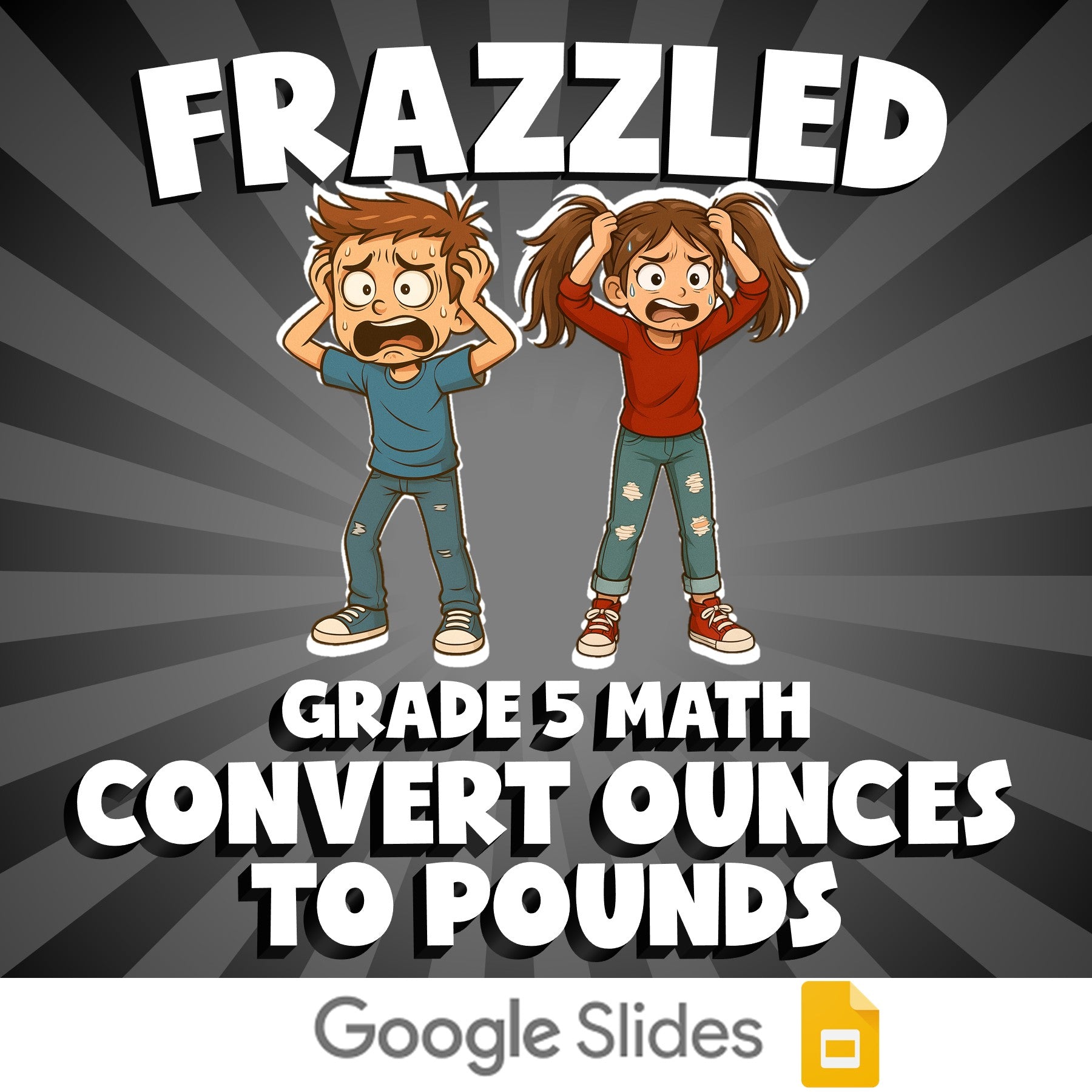 Convert Ounces to Pounds FRAZZLED Math Game - No Prep Grade 5 Review Activity
