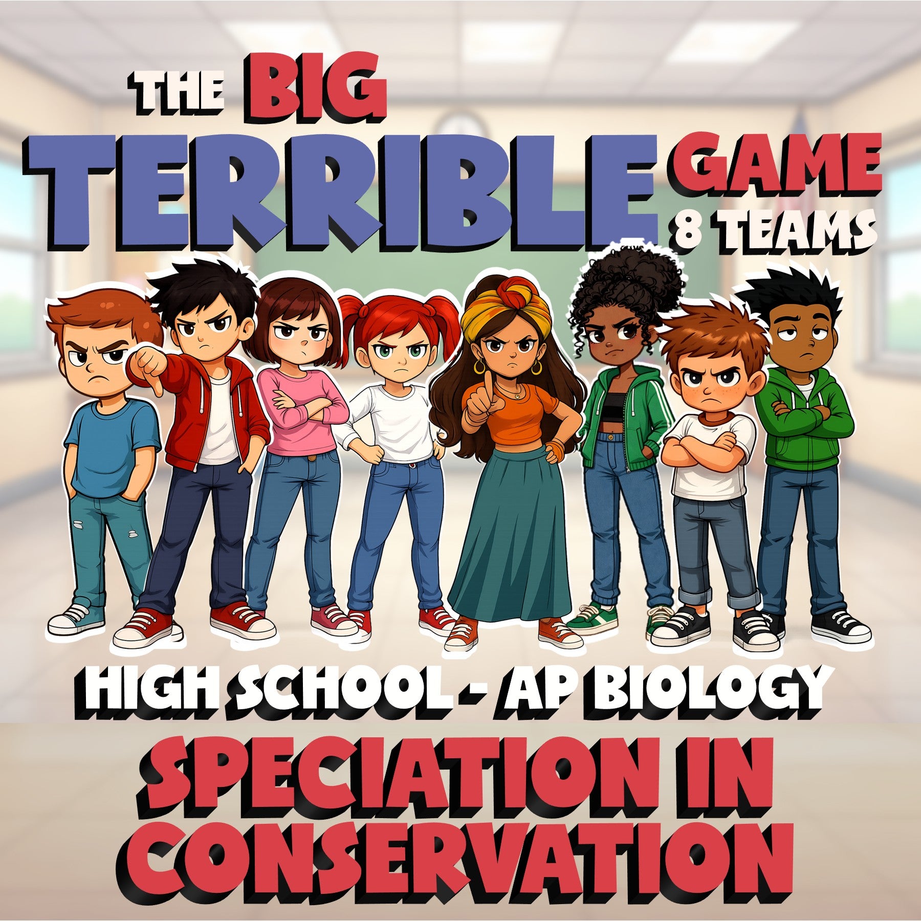 Speciation in Conservation BIG TERRIBLE GAME - No Prep AP Biology Science Review