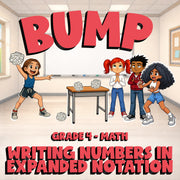 Writing Numbers in Expanded Notation BUMP Math Game - No Prep Grade 4 Review