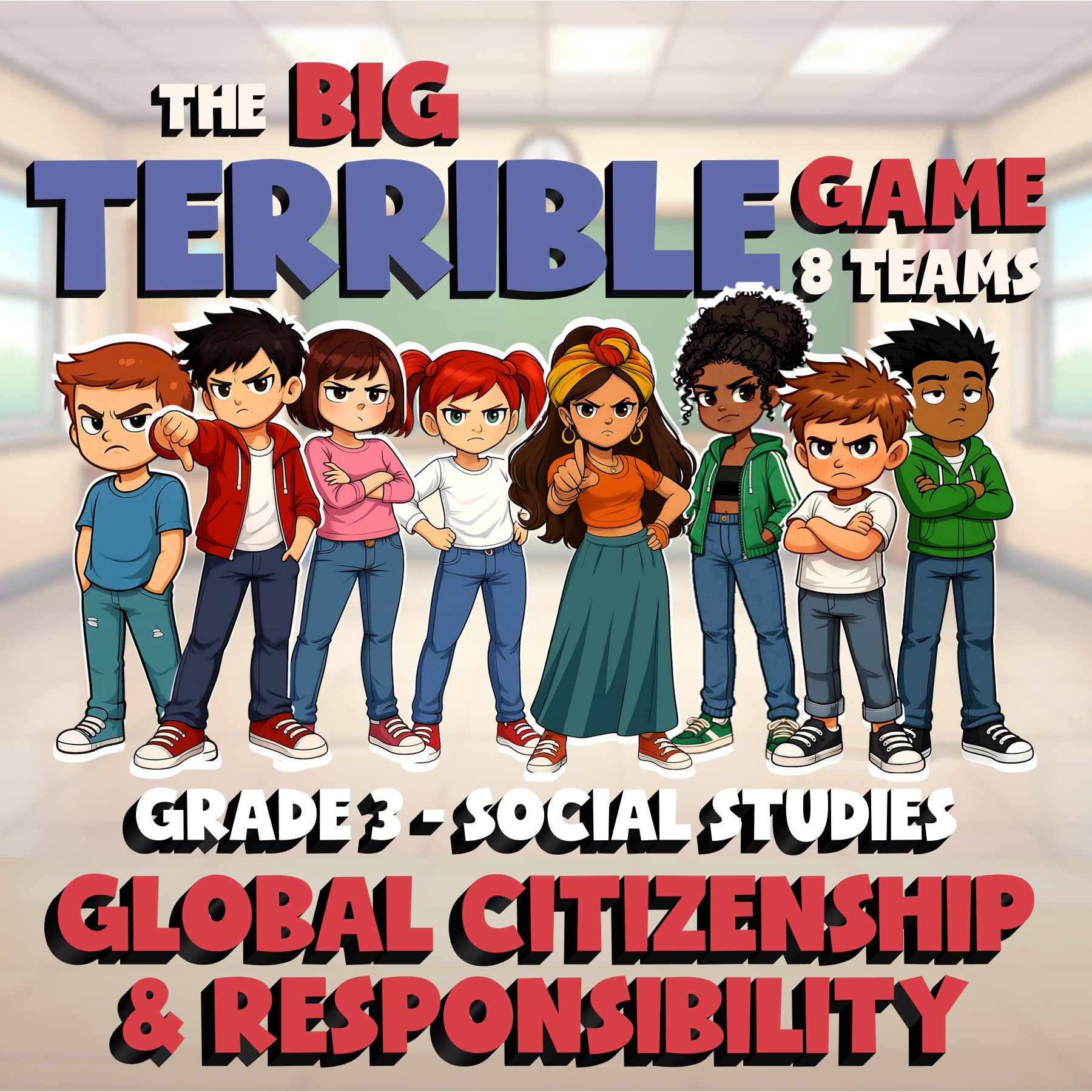Global Citizenship & Responsibility BIG TERRIBLE GAME - Grade 3 Socials Review