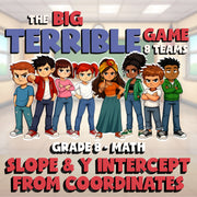 Slope & Y Intercept from Coordinates BIG TERRIBLE GAME - Grade 8 Math Review