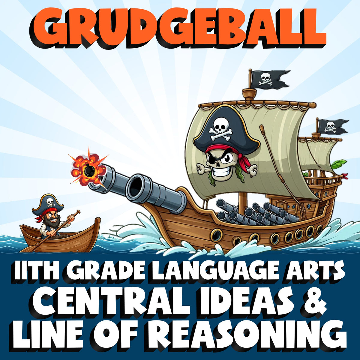 Central Ideas & Line of Reasoning GRUDGEBALL ELA Game - No Prep Grade 11 Review