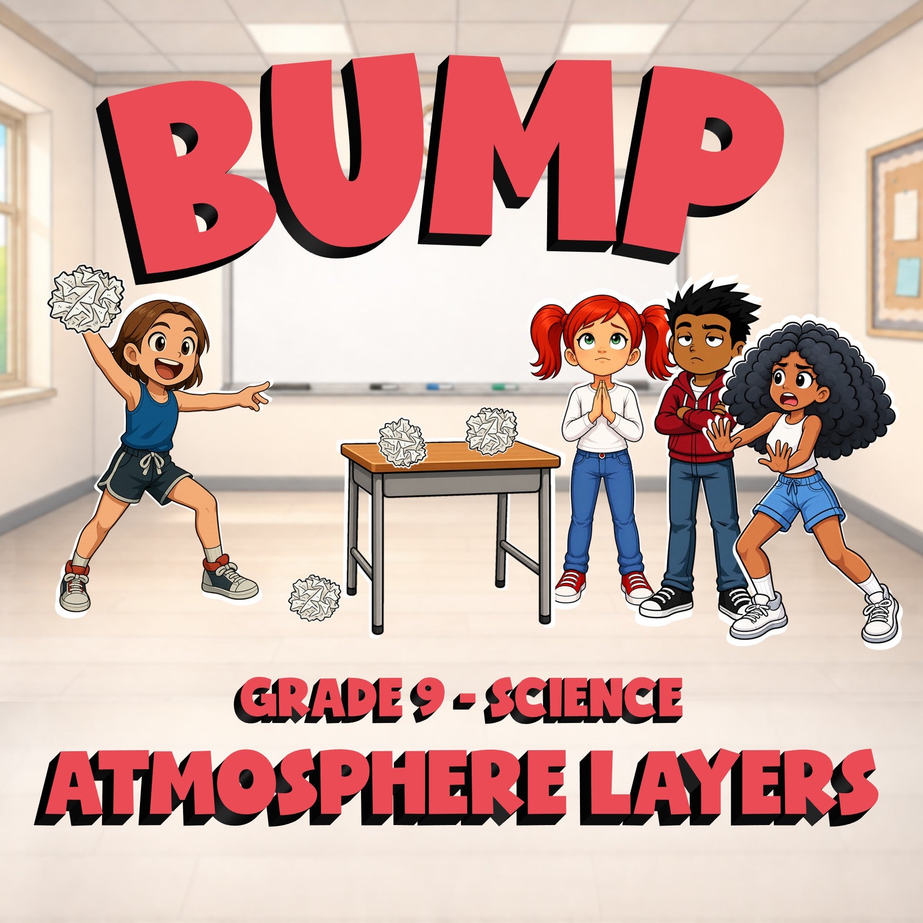 Atmosphere Layers BUMP Science Game - No Prep Grade 9 Review Activity