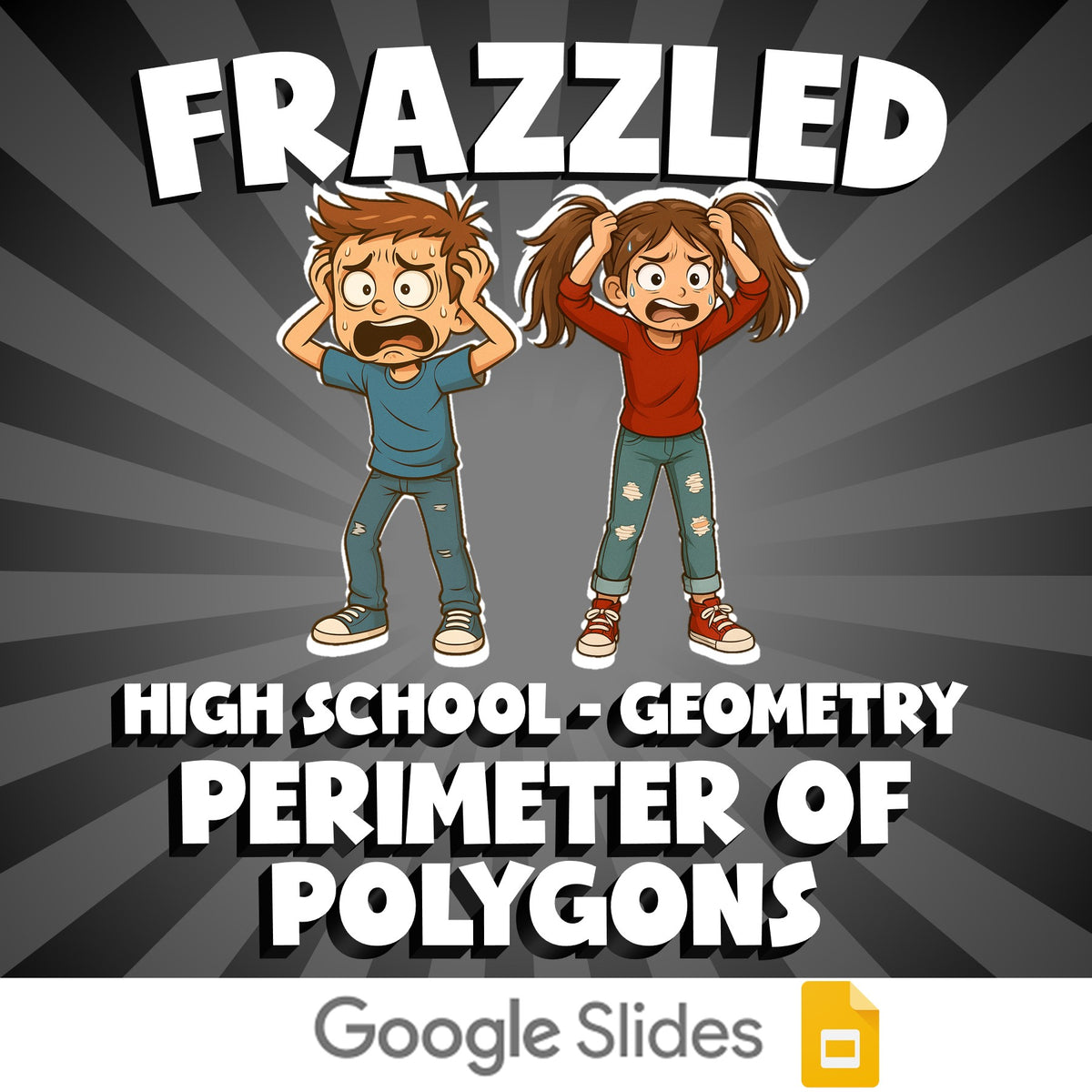 Perimeter of Polygons FRAZZLED Math Game - No Prep Geometry Review Activity