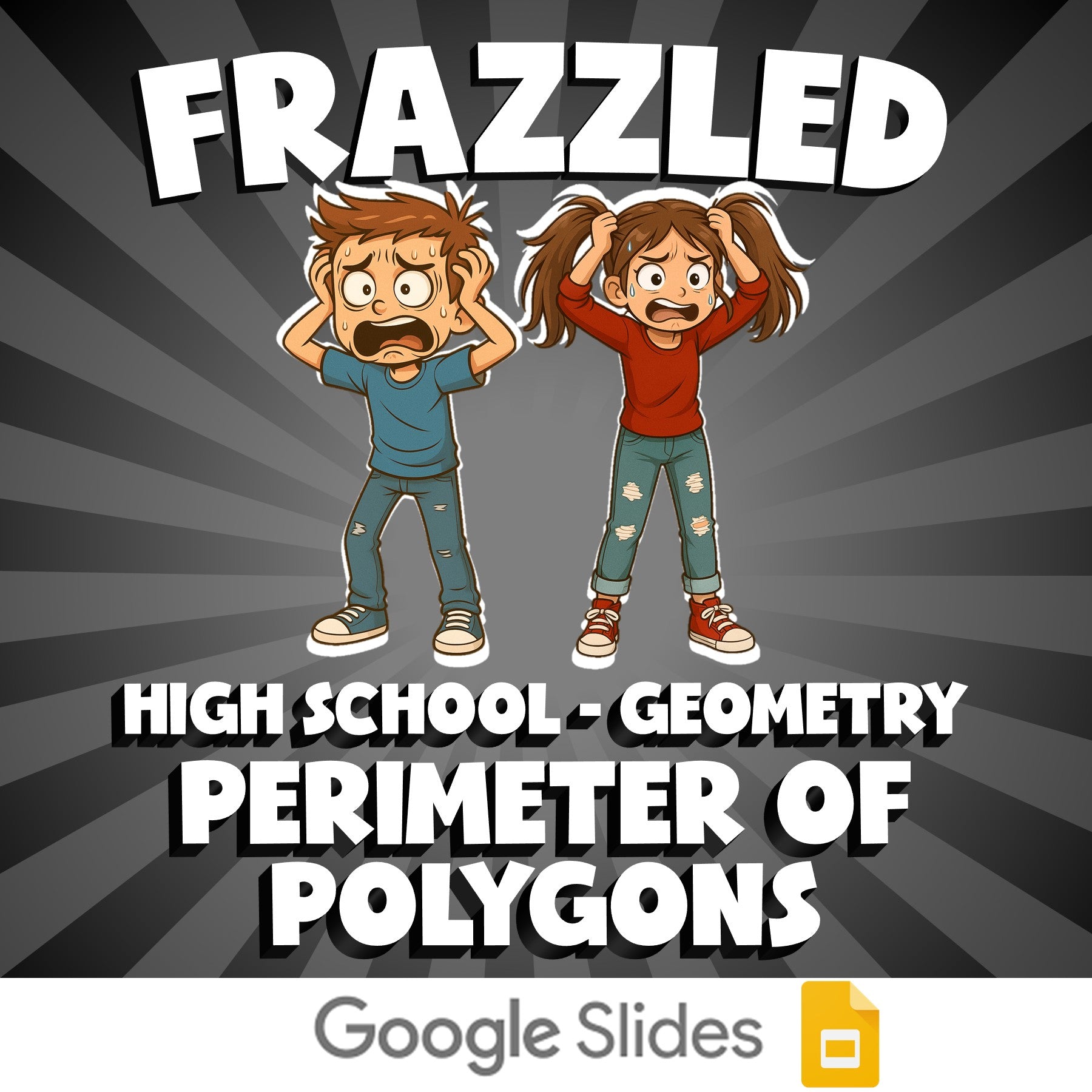Perimeter of Polygons FRAZZLED Math Game - No Prep Geometry Review Activity