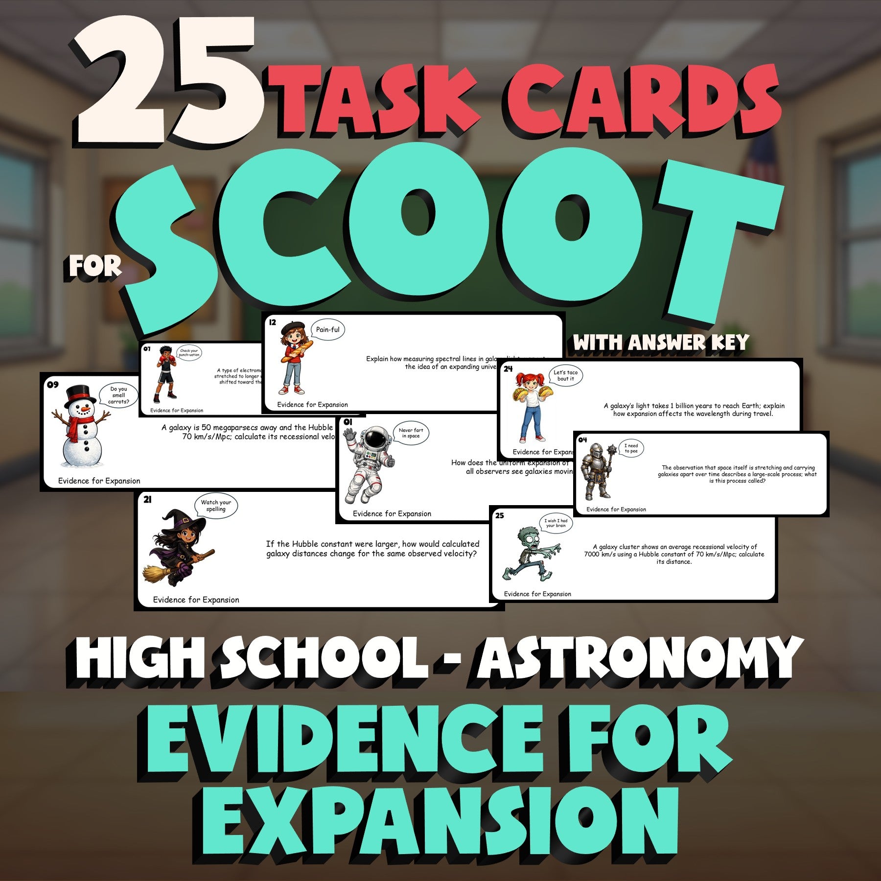 Evidence for Expansion SCOOT TASK CARDS Science Game - No Prep Astronomy Review