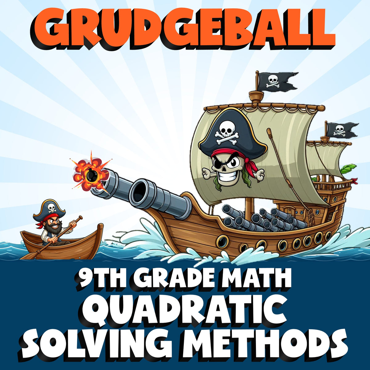Quadratic Solving Methods GRUDGEBALL Math Game - No Prep Grade 9 Review Activity