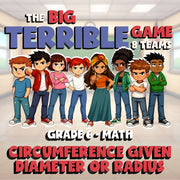 Circumference Given Diameter or Radius BIG TERRIBLE GAME - Grade 6 Math Review
