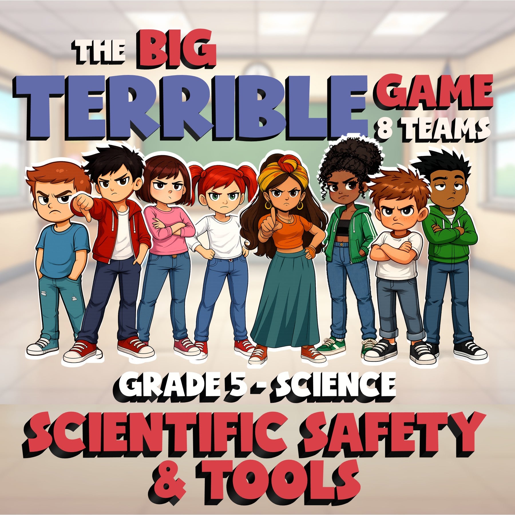 Scientific Safety & Tools BIG TERRIBLE GAME - No Prep Grade 5 Science Review