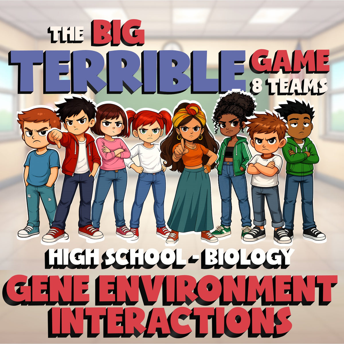 Gene Environment Interactions BIG TERRIBLE GAME - No Prep Biology Science Review