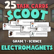 Electromagnets SCOOT TASK CARDS Science Game - No Prep Grade 7 Review Activity