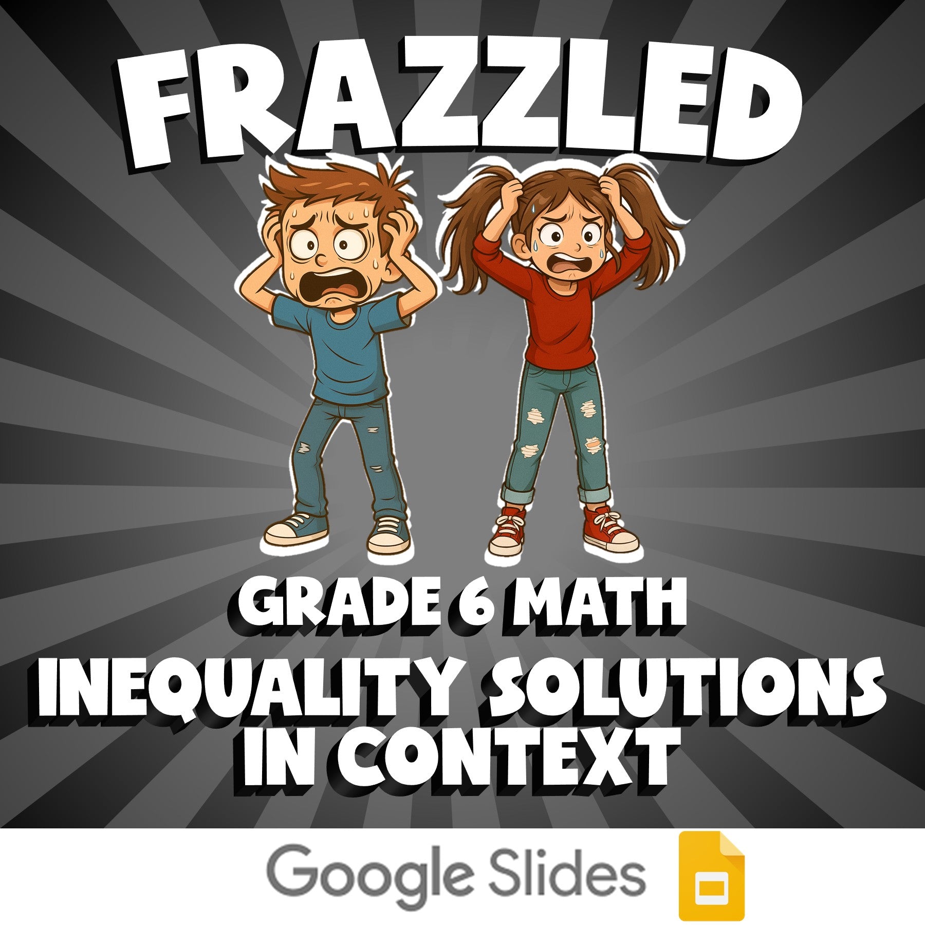 Inequality Solutions in Context FRAZZLED Math Game - No Prep Grade 6 Review