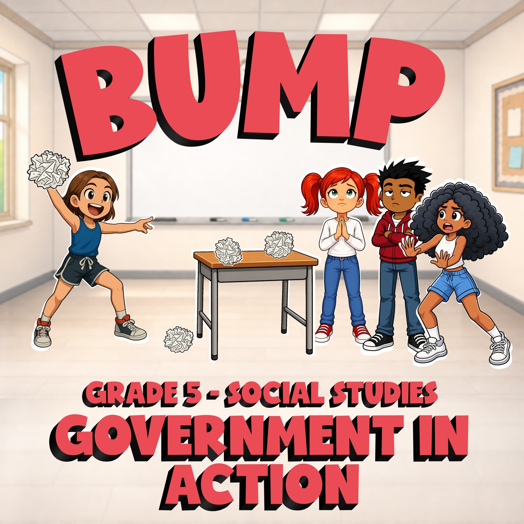 Government in Action BUMP Socials Game - No Prep Grade 5 Review Activity