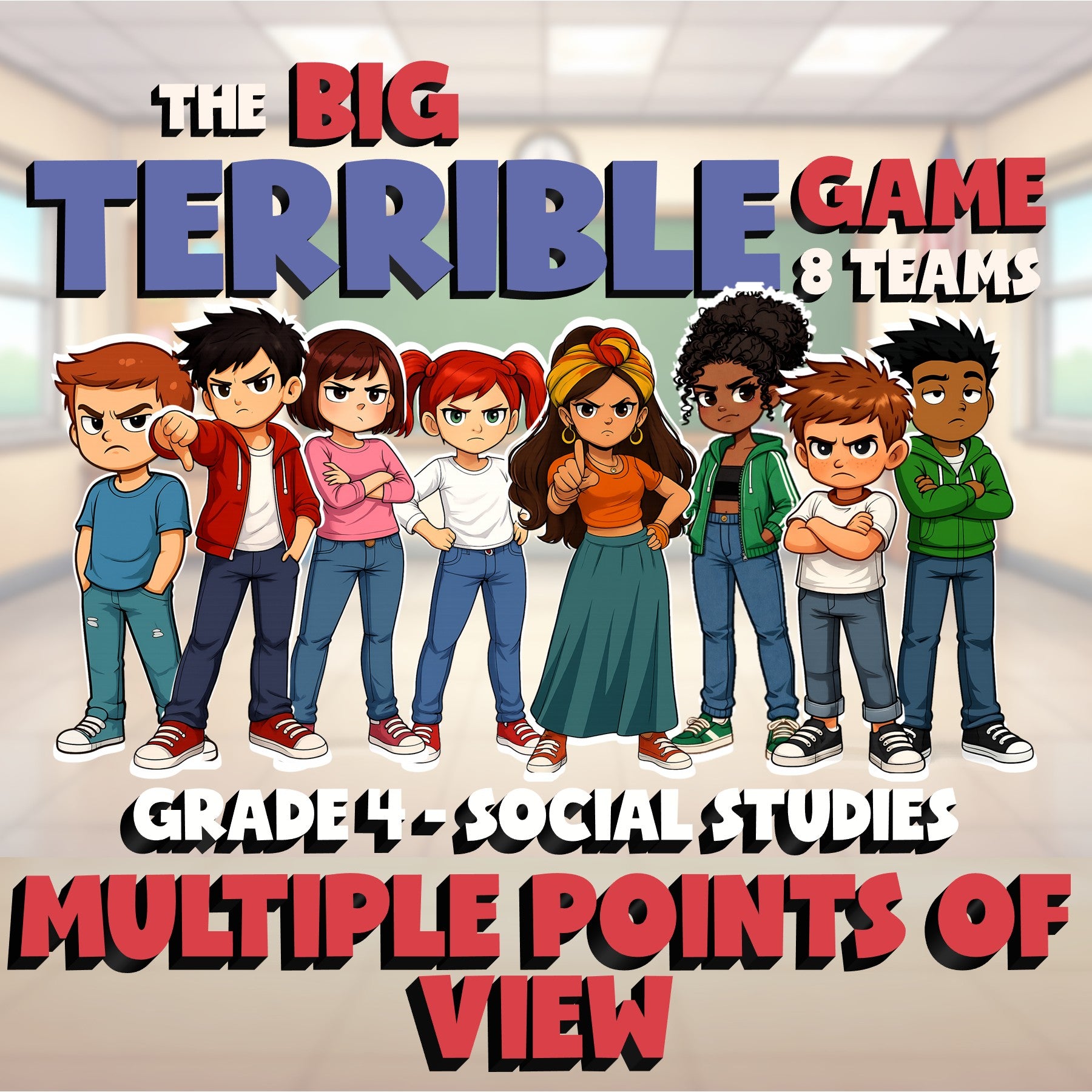 Multiple Points of View BIG TERRIBLE GAME - No Prep Grade 4 Socials Review