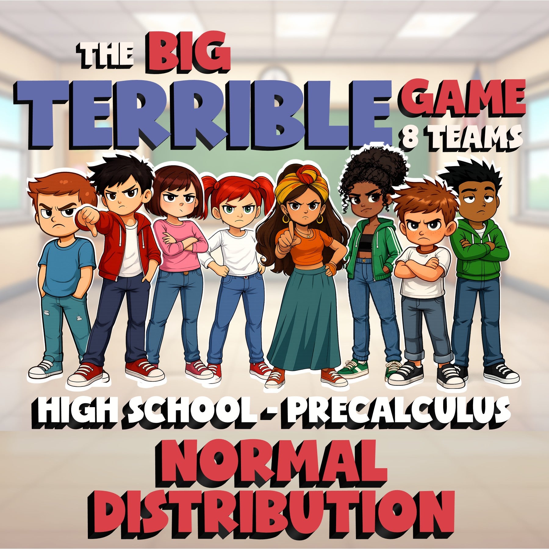 Normal Distribution BIG TERRIBLE GAME - No Prep PreCalculus Math Review Activity