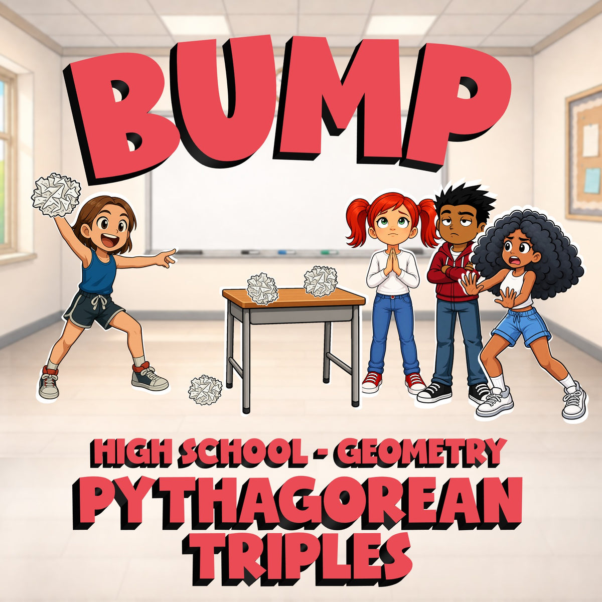 Pythagorean Triples BUMP Math Game - No Prep Geometry Review Activity