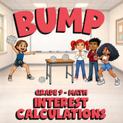 Interest Calculations BUMP Math Game - No Prep Grade 9 Review Activity