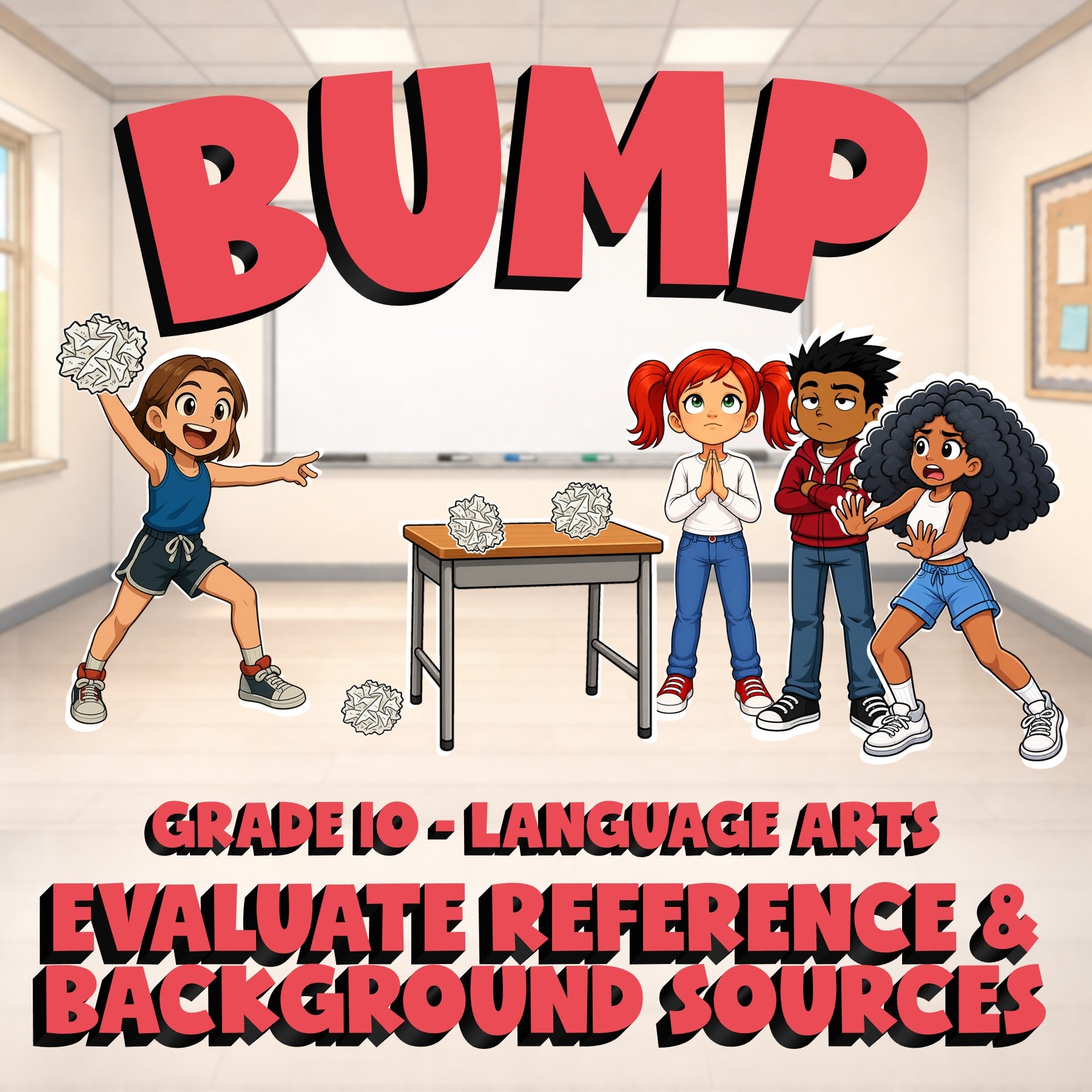 Evaluate Reference & Background Sources BUMP ELA Game - No Prep Grade 10 Review