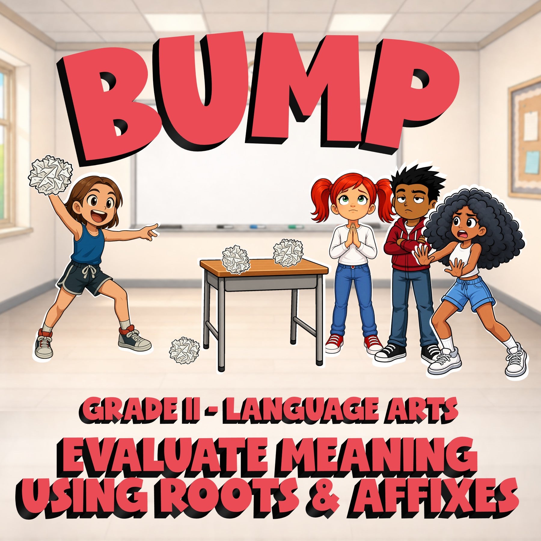 Evaluate Meaning Using Roots & Affixes BUMP ELA Game - No Prep Grade 11 Review
