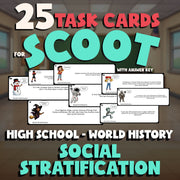 Social Stratification SCOOT TASK CARDS Game - No Prep World History Review