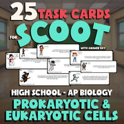 Prokaryotic & Eukaryotic Cells SCOOT TASK CARDS Science Game - AP Biology