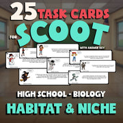 Habitat & Niche SCOOT TASK CARDS Science Game - No Prep Biology Review Activity