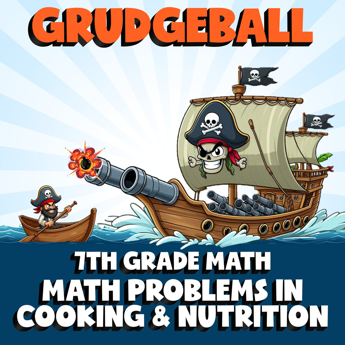 Math Problems in Cooking & Nutrition GRUDGEBALL Math Game - No Prep Grade 7