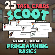 Programming Basics SCOOT TASK CARDS Science Game - No Prep Grade 3 Review