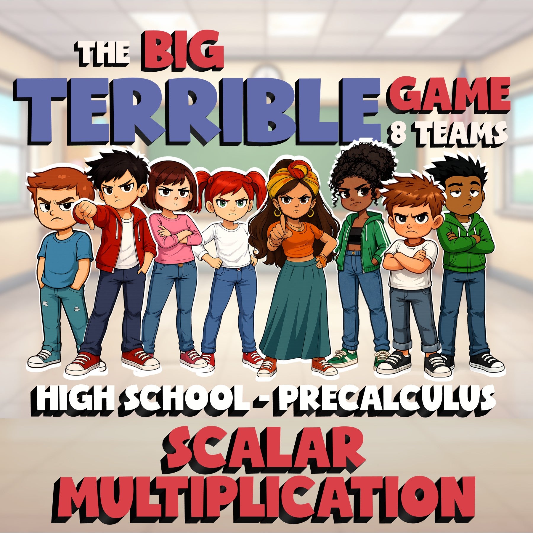 Scalar Multiplication BIG TERRIBLE GAME - No Prep PreCalculus Math Review