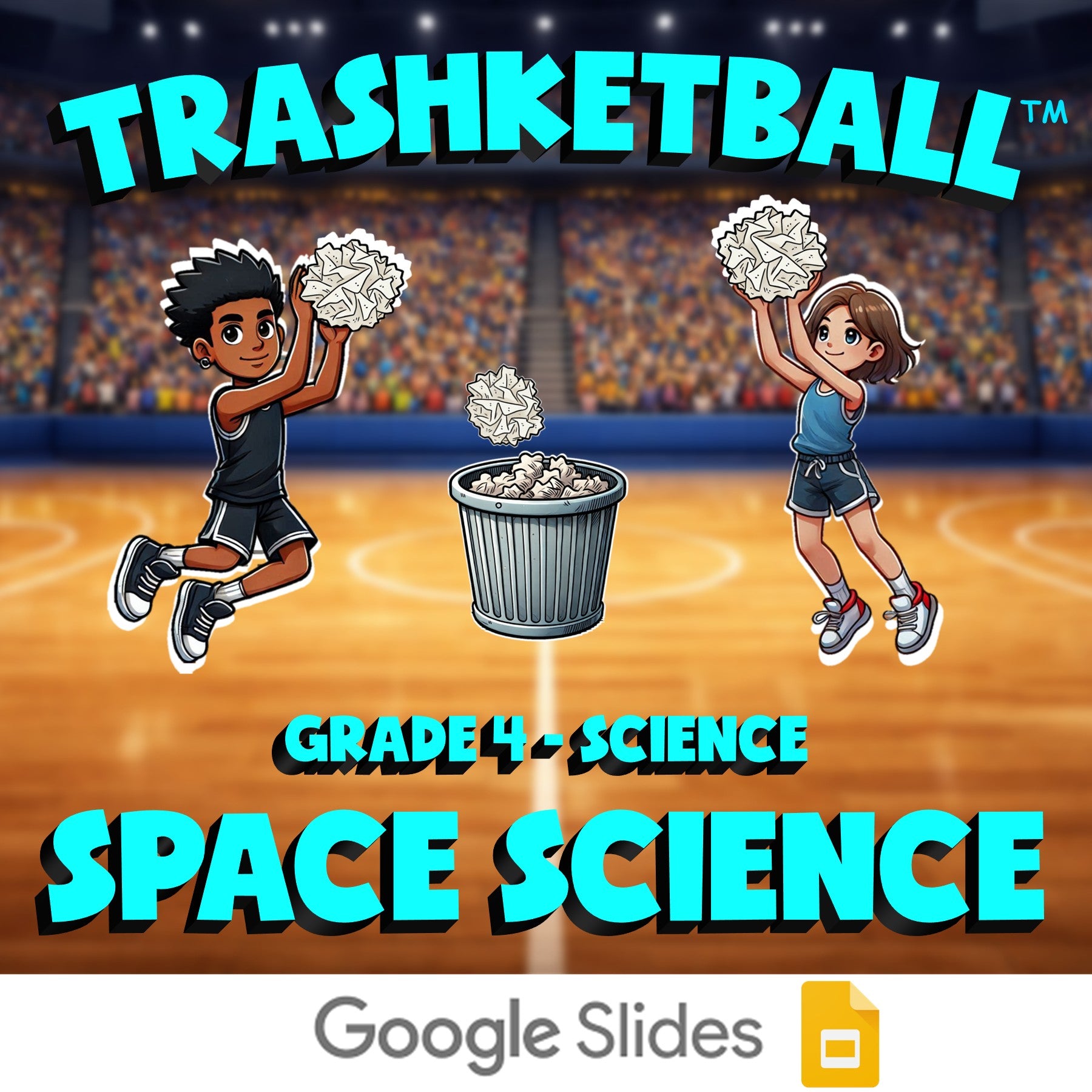 Space Science TRASHKETBALL Science Game - No Prep Grade 4 Review Activity