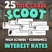 Interest Rates SCOOT TASK CARDS Economics Game - No Prep Review Activity